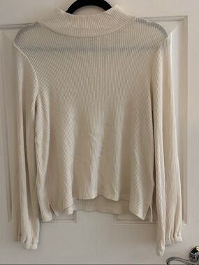 Madewell Cream Ribbed Turtleneck Sweater